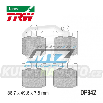 Destičky brzdové DP942-LUSV TRW Lucas MCB742SV - směs Sinter Racing Offroad