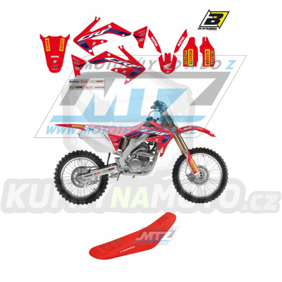 Polepy s potahem sedla (sada polepů a potah sedla Graphics) - Honda CRF250R / 04-09 - typ polepů Replica Team HRC