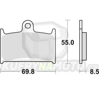 Přední brzdové destičky TRW Lucas TRIUMPH 955 Daytona i (From VIN 132513) (5 bolt front disc single sided s/arm) 2001-2004 směs SV - akce
