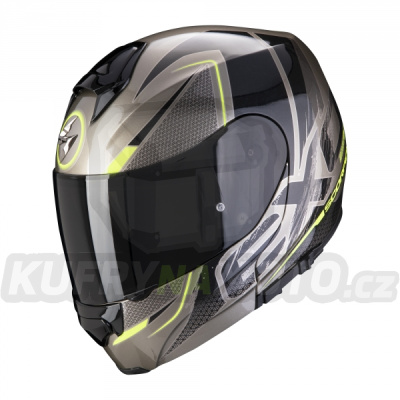 Moto přilba SCORPION EXO-3000 AIR CREED titanovo/černo/neonově žlutá