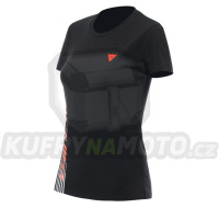 Dámské triko DAINESE LOGO černo/fluo červené