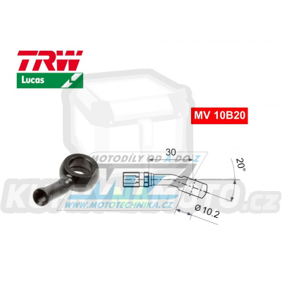 Koncovka brzdové hadice TRW VarioFlex MV10B20 (banjo 10mm zahnuté 20°) - barva černá