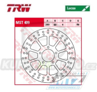 Kotouč brzdový TRW MST409 (260/60/5D) - Aprilia Scarabeo+SportCity+Atlantic + Derbi Boulevard+Rambla