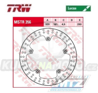 Kotouč brzdový TRW MSTR356 (305/181/5D) - BMW F800S+F800ST + K1200R+R1200R+R1200RT + R1200S+R1200ST