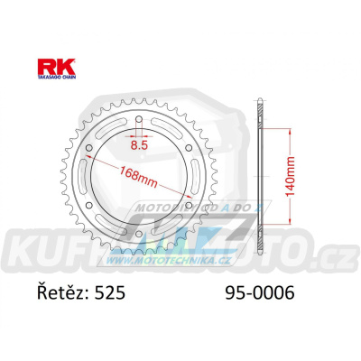 Rozeta ocelová (převodník) 0006-47zubů RK - BMW F650 GS / 08-12 + F800 GS / 08-18 + F800R / 09-18