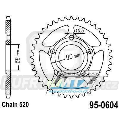 Rozeta MTZ 44 zubů-95-0604-44- výprodej JTR 604-44