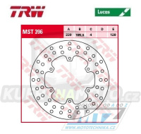 Kotouč brzdový TRW MST396 (220/105/6D) - Benelli Pepe50 + Derbi GP1 + Gilera Runner + Piaggio Liberty+NRG50+GTX+NewFly