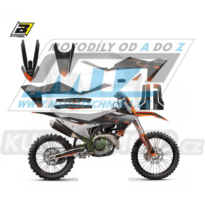 Polepy na motocykl (sada polepů Graphics) KTM SX+SXF / 23-24 + EXC+EXCF / 24 - typ polepů Mat Black