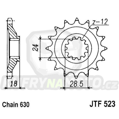 Řetězové kolečko JT JTF 523-15 15 zubů, 630