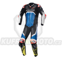 jednodílná kombinéza GP TECH 4, TECH-AIR kompatibilní, ALPINESTARS (modrá/žlutá fluo/červená fluo/černá/bílá) 2024