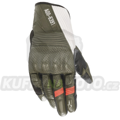 rukavice KEI kolekce DIESEL JEANS, ALPINESTARS (zelená/černá/červená/bílá)