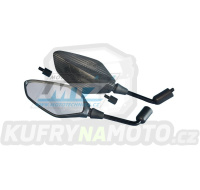 Zrcátka zpětná univerzální - barva carbon / černá (závit M10x1,25) - Benelli TRK502 / 17-22 + TRK502X / 17-22