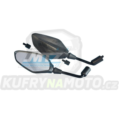 Zrcátka zpětná univerzální - barva carbon / černá (závit M10x1,25) - Benelli TRK502 / 17-22 + TRK502X / 17-22