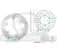 Kotouč brzdový (276/144/6D) - Honda XL600V Transalp / 87-96+FX650 Vigor / 99-00+SLR650 / 97-98+XBR500 / 85-89 + XLV750R / 83-85