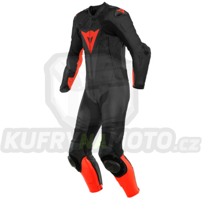 Moto kombinéza DAINESE LAGUNA SECA 5 černo/fluo červená perforovaná