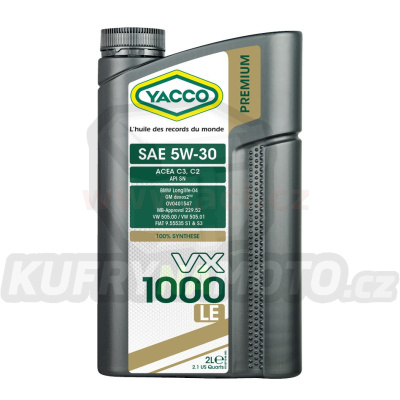 Motorový olej YACCO VX 1000 LE 5W30, 2 L