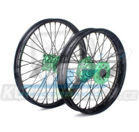 Kolo kompletní přední 1,60x21&quot; (zelený náboj / černý ráfek) - Kawasaki KX125+KX250 + KXF250+KX250+KXF450+KX450