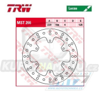 Kotouč brzdový TRW MST266 (220/110/6D) - KTM SX+SXF+EXC+EXCF+EXCR+GS+MXC+LC4+SC+SMR+SXS+SXC+XC+XCF+XCW + Husaberg FE+FS+FX+FC+TE + Husqvarna FC+FE+TC+TE