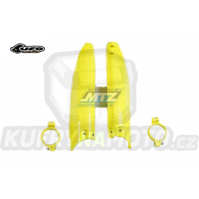 Kryty předních vidlic Suzuki RM125+RM250 / 01-03 - barva žlutá