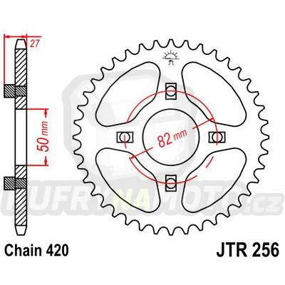 Řetězová rozeta JT JTR 256-33 33 zubů, 420