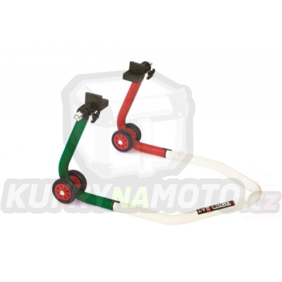 Univerzální přední stojan LV8 s gumovými L čepy zadní stojan E600LG tricolora