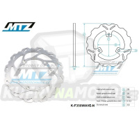 Kotouč brzdový MTZ - zubatý desing Wave - Yamaha YZ85 / 02-25 + YZ80 / 93-01 + Suzuki RM85 / 05-23