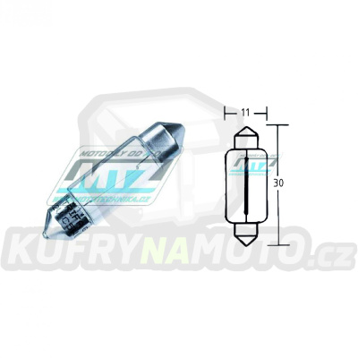 Sufitová žárovka C10W 6V 10W SV8,5 (11x30mm)