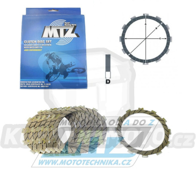 Lamely spojkové třecí (s obložením) MTZ 885-D4514-8 - Suzuki RMZ250 / 04-23 + Kawasaki KXF250 / 04-20