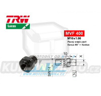 Koncovka brzdové hadice TRW VarioFlex MVF400 (šroubení vnější závit M10x1 pevné) - barva černá