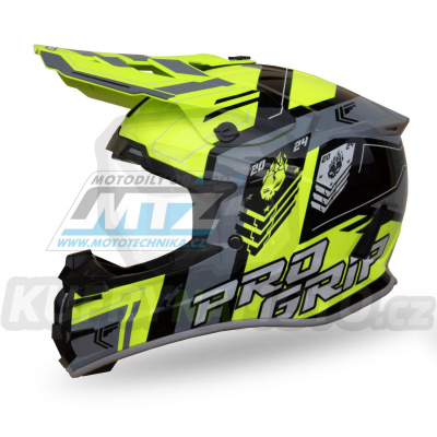 Přilba Progrip 3080 ABS - yellow fluo/grey - velikost S