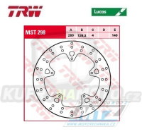 Kotouč brzdový TRW MST298 (260/125/5D) - Piaggio X8 + Beverly200+Beverly250+Carnaby + X9