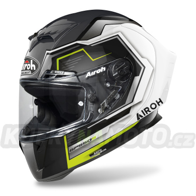 přilba GP 550 S Rush, AIROH (lesklá bílá/žlutá) 2023