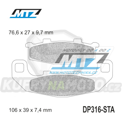 Destičky brzdové DP316-STA - směs Standard