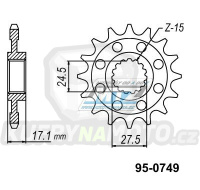 Kolečko řetězové (pastorek) 0749-16zubů MTZ - Ducati 1103 Streetfighter + 1199 Panigale + 1199 Superleggeria + 1299 Panigale + 1103 Panigale