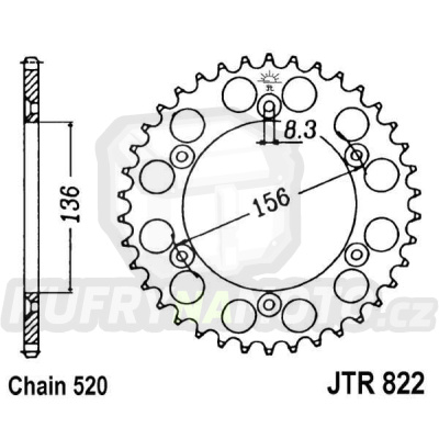 Řetězová rozeta JT JTR 822-41 41 zubů, 520