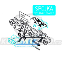 Spojovací článek řetězu (spojka řetězu) pro řetěz RK 520 XSO žlutá