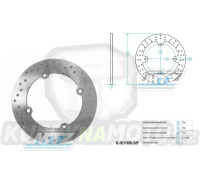 Kotouč brzdový (256/144/4D) - Honda XRV750 AfricaTwin / 90-03 + XL1000V Varadero / 99-02 + NSR250+NSR400 / 85-86