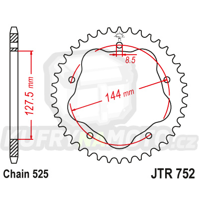 Řetězová rozeta JT JTR 752-41 41 zubů, 525