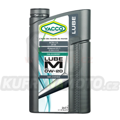 Motorový olej YACCO LUBE M 0W20, 2 L