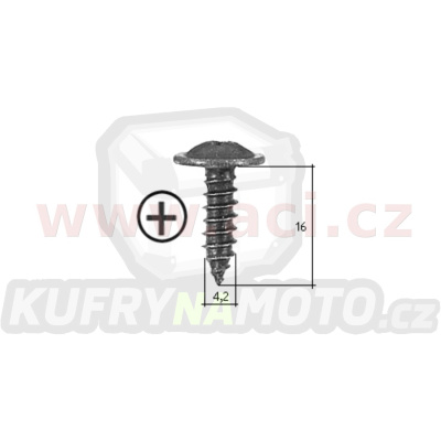 samořezný křížový vrut černý pozink Fe (sada 20 ks) (4,2 mm, 16 mm)