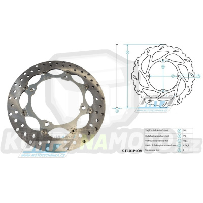Kotouč plovoucí (Talon) NEREZ - Honda CR125+CR250+CR500+XR350+XL250+XL350+XLR125
