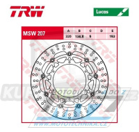Kotouč brzdový plovoucí TRW MSW207 (320/137/6D) - kulatý design - KTM 790Adventure+890Adventure + 1050Adventure+1090Adventure+1190Adventure+1290Super Adventure + Husqvarna Norden901