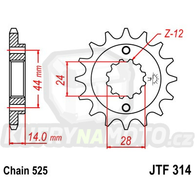 Řetězové kolečko JT JTF 314-15 15 zubů, 525