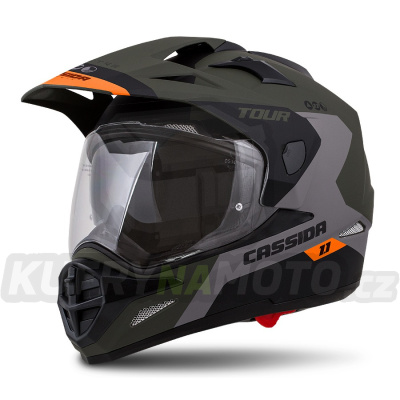 přilba Tour 1.1 Spectre, CASSIDA (zelená army matná/šedá/oranžová/černá, plexi s přípravou pro Pinlock)