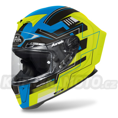 přilba GP 550 S Challenge, AIROH (matná modrá/žlutá) 2023