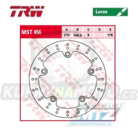 Kotouč brzdový TRW MST456 (270/150,3/5D) - BMW C600Sport / 11-15 + C650GT / 11-16 + C650Sport / 16