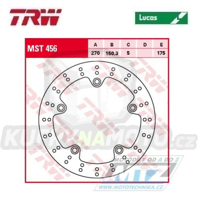 Kotouč brzdový TRW MST456 (270/150,3/5D) - BMW C600Sport / 11-15 + C650GT / 11-16 + C650Sport / 16