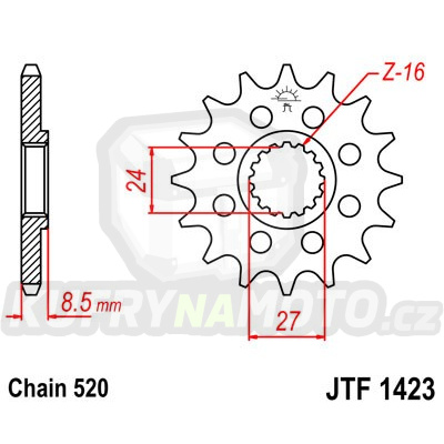 Řetězové kolečko JT JTF 1423-16 16 zubů, 520