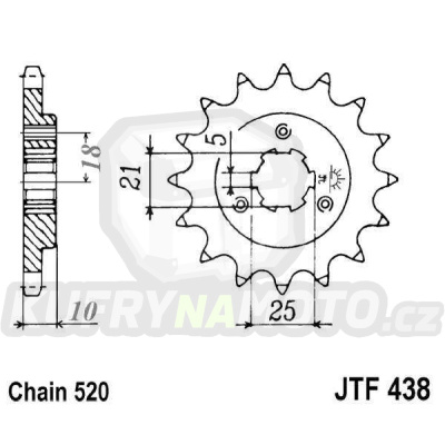 Řetězové kolečko JT JTF 438-15 15 zubů, 520