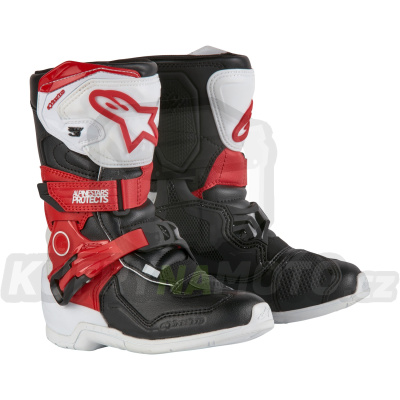 boty TECH 3S KIDS, ALPINESTARS, dětské (bílá/černá/červená) 2024